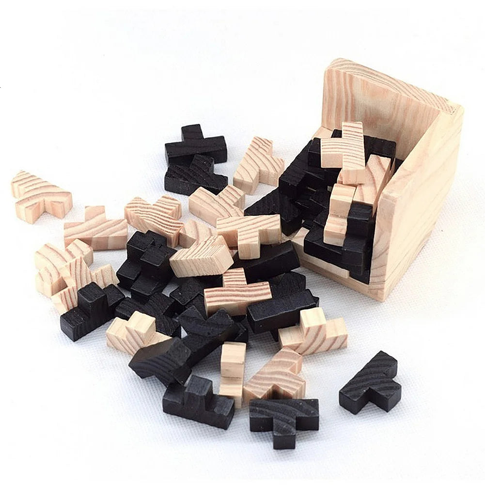 3D Wooden Cube Puzzle Educational Toy for Kids