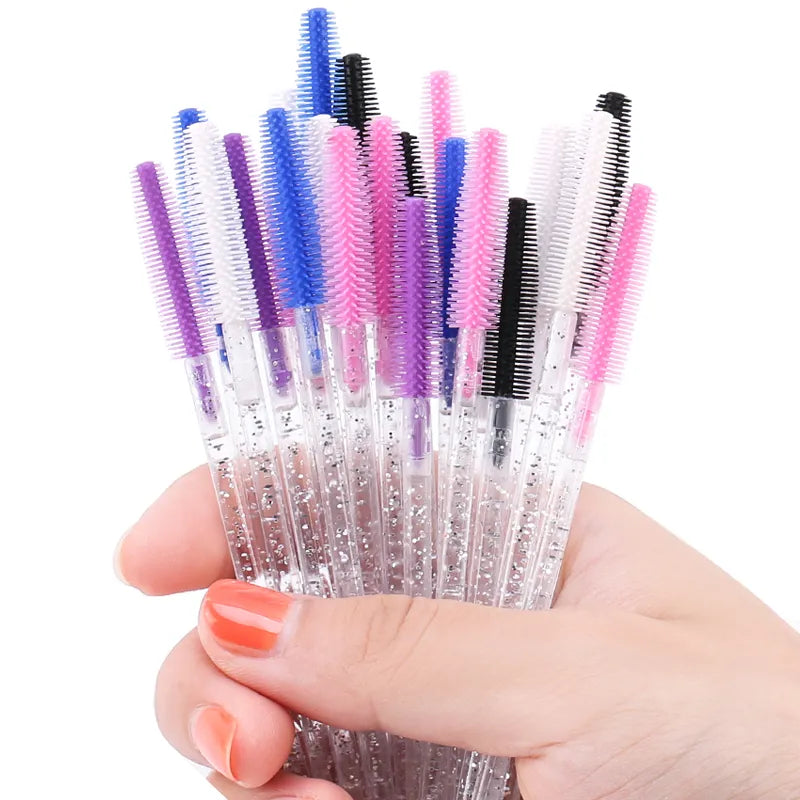 20pcs Crystal Silicone Eye Makeup Brush Set with Diamond Handles