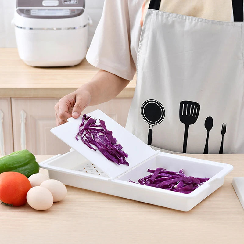 Chopping Block - Multifunctional Foldable Cutting Board with Colander Drainage