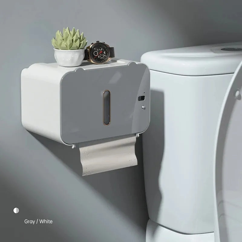 Automatic Wall-Mounted Toilet Paper Holder Shelf