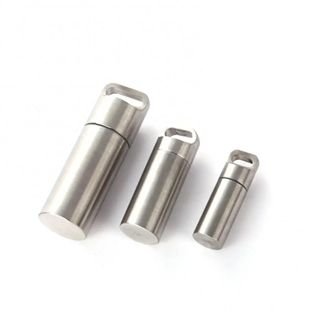 Waterproof Mini Stainless Steel Pill Box - Camping and First Aid Pendant