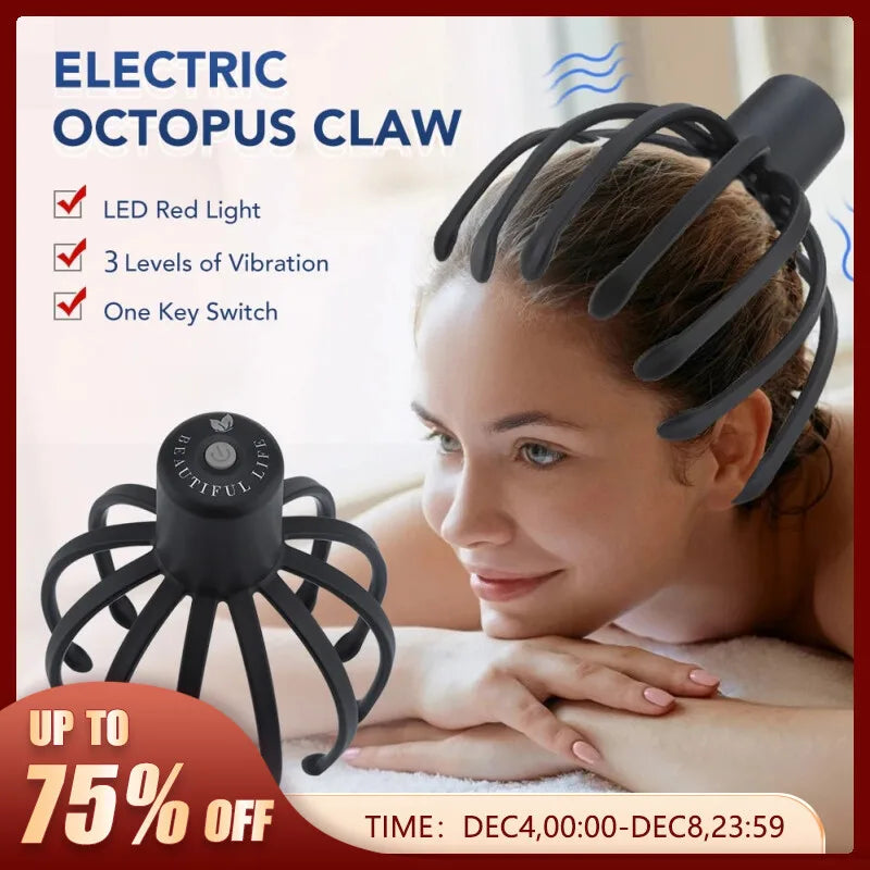 Electric Octopus Claw Scalp Massager for Stress Relief