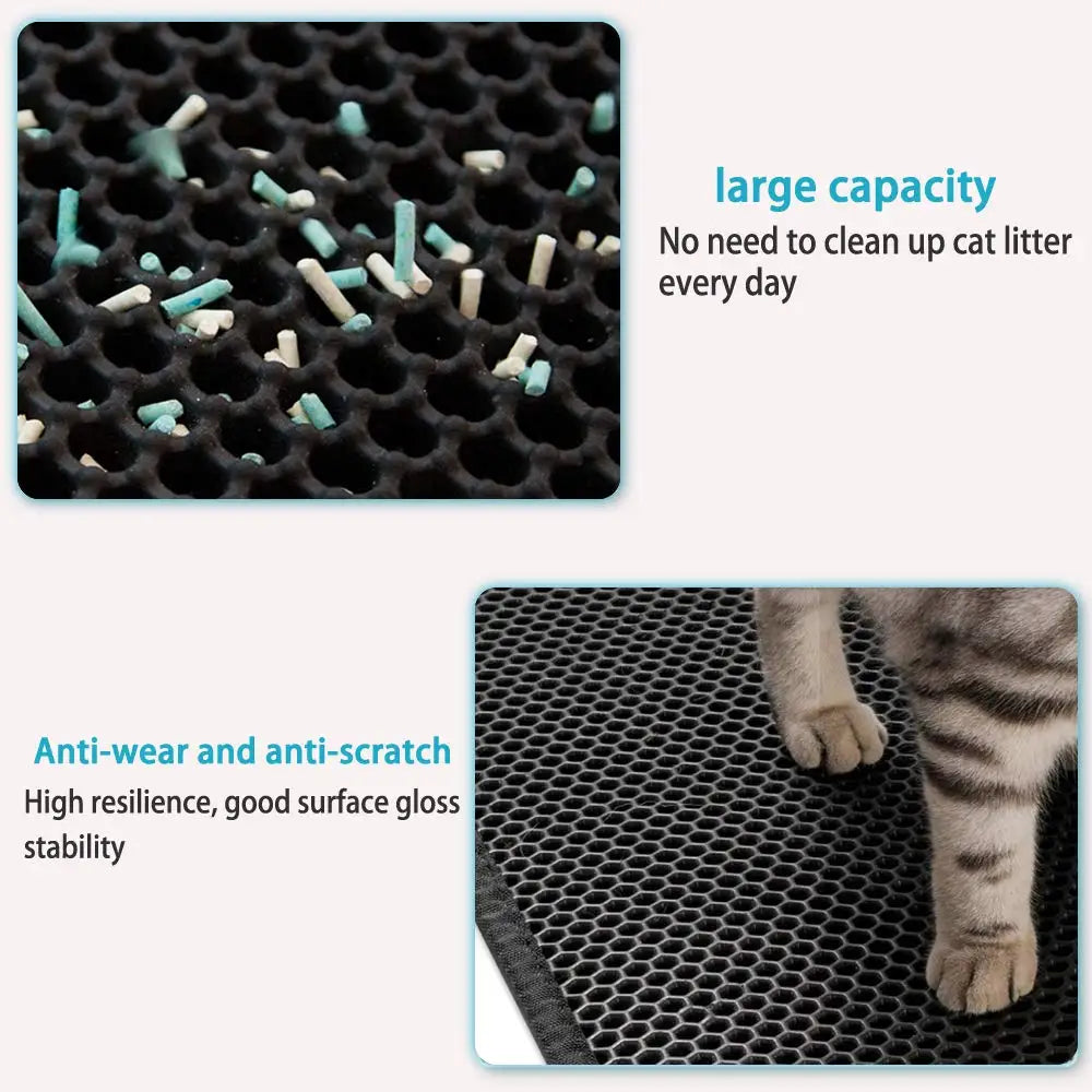Double-Layer Cat Litter Mat - Waterproof & Non-Slip