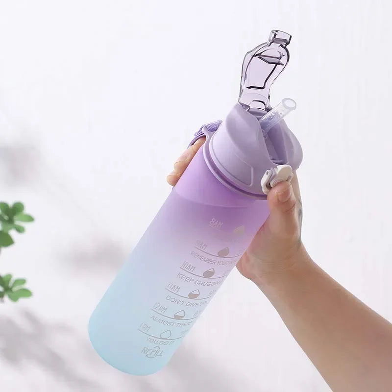 800ML Motivational Sports Water Bottle with Time Marker