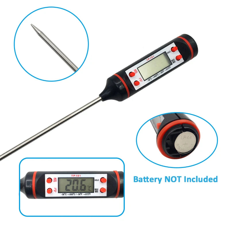 Digital Kitchen BBQ Food Thermometer for Meat, Candy, and More