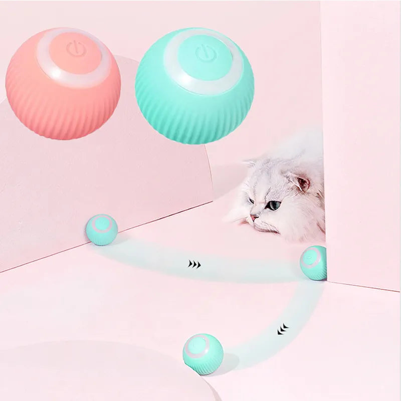 Self-Rolling Smart Cat Toy for Interactive Training