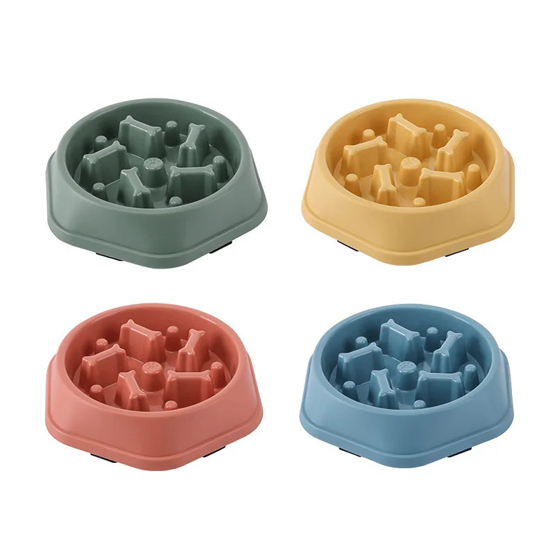 Anti-Choking Slow Food Bowl for Pets - Multiple Colors and Shapes