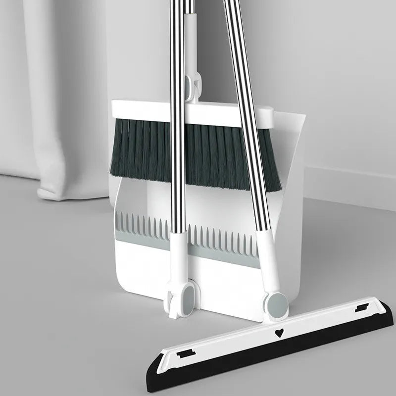 SweepEase Pro: Folding Broom and Scoop Set with High-End Dustpan and Squeegee