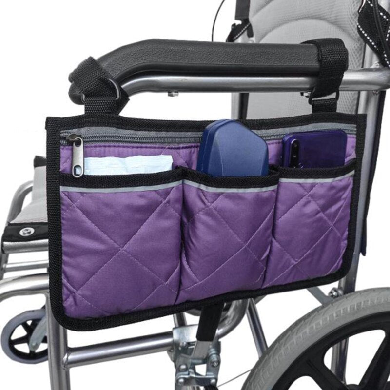 Wheelchair Armrest Side Storage Bag