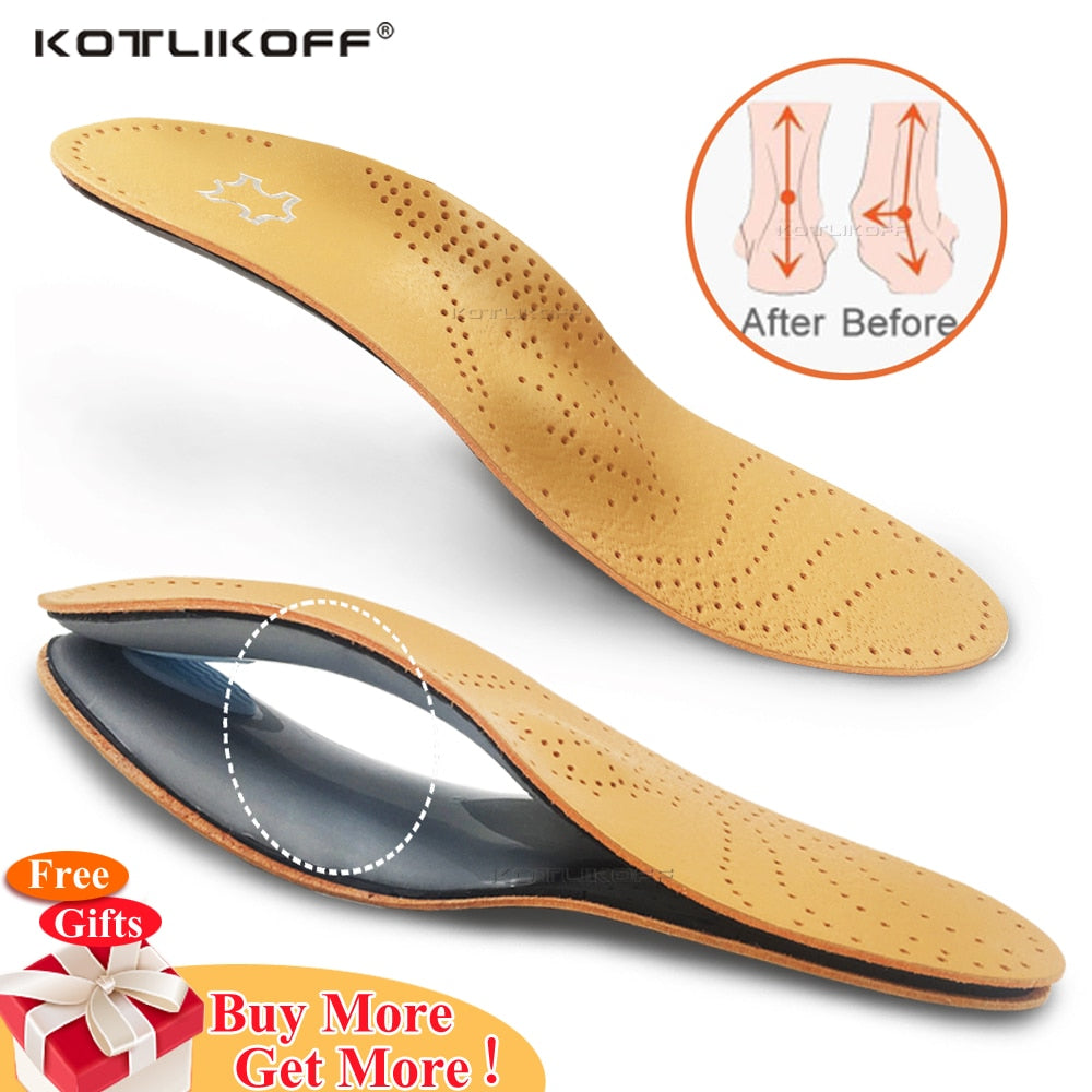 Leather Orthotic Insole For Flat Feet - Adults/Children