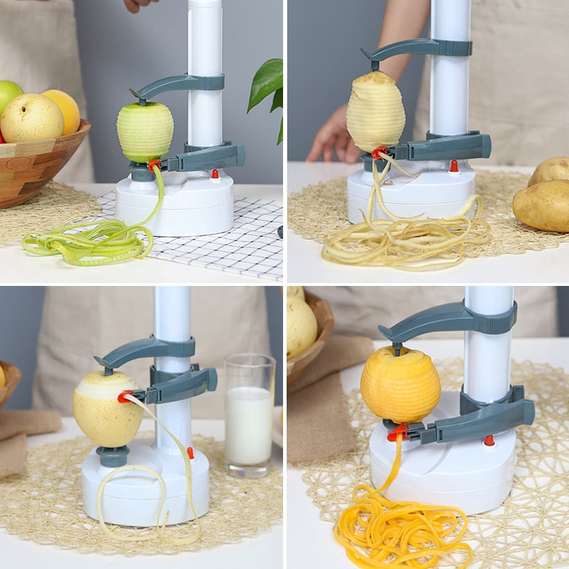 Electric Fruit & Vegetable Peeler - Automatic Battery Operated Machine - Easy-to-use Kitchen Tool Utensil