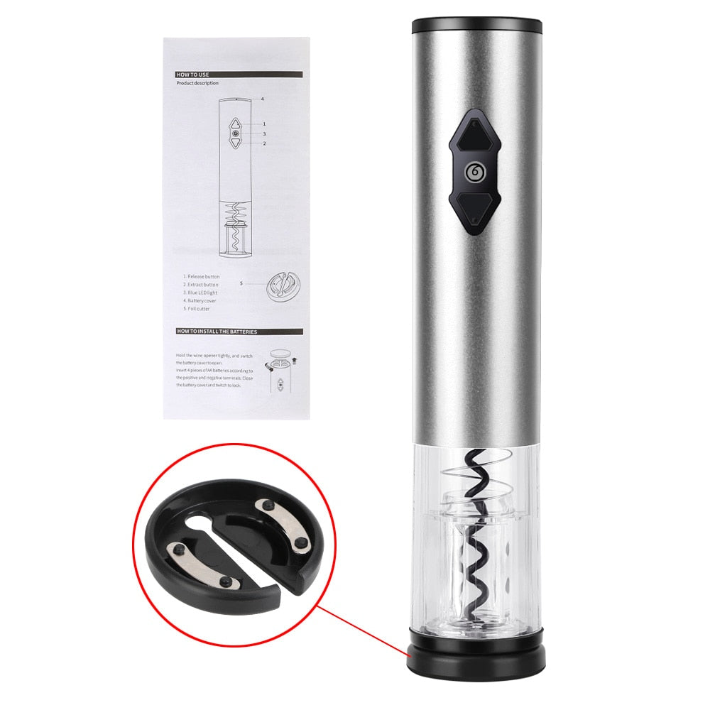 2-in-1 Electric Wine Opener - Wine Corkscrew with Foil Cutter