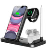 Foldable 4-in-1 Fast Wireless Charger Stand For iPhone 14, 13, 12, 11, 8, Apple Watches & AirPods Pro