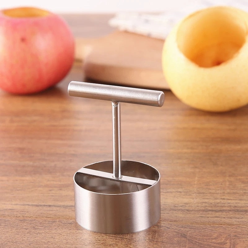 Stainless Steel Fruit Core Hole Digger and Remover - Kitchen Gadget for Apples and Pears