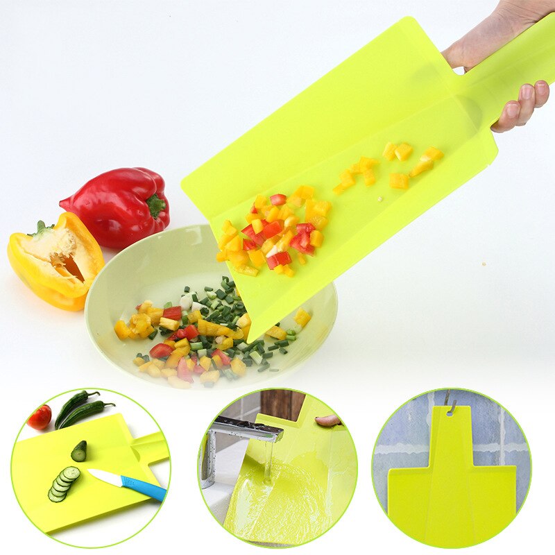 Kitchen Folding Chopping Board - Folded Shovel Shape, 2 Folding Lines