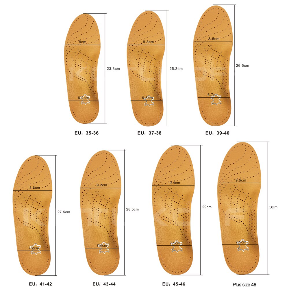 Leather Orthotic Insole For Flat Feet - Adults/Children