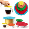 Set of 3/5 Silicone Microwave Bowl Covers - Food Wrap and Lid Stopper for Kitchen Bowls and Pots