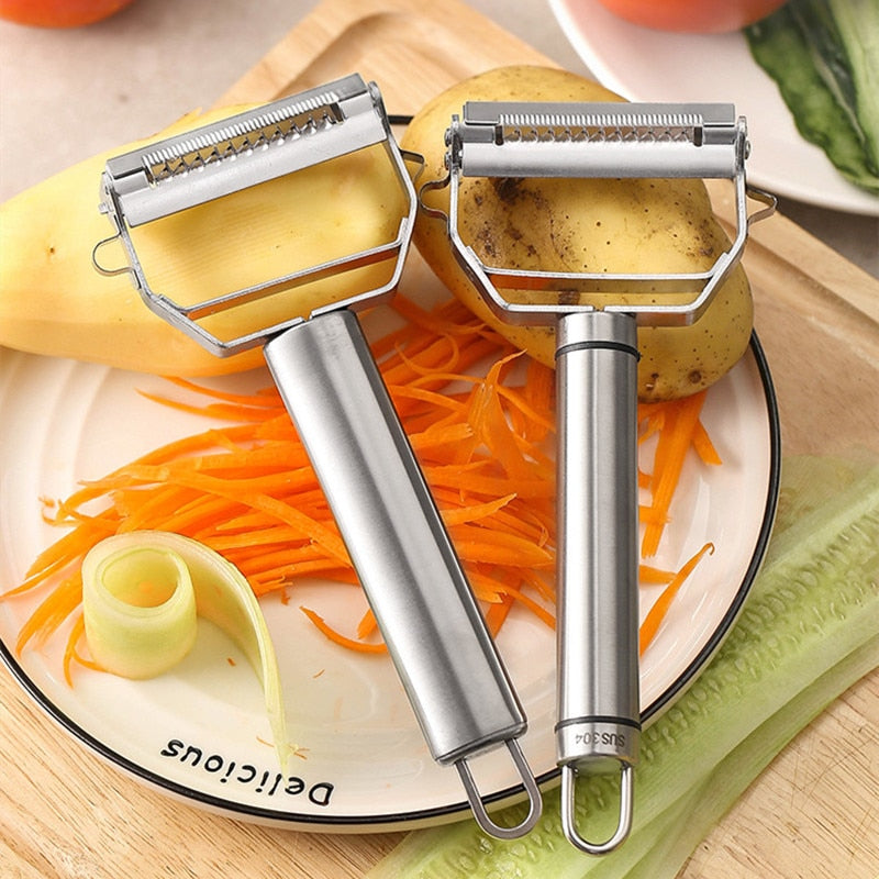 Multi-Function Stainless Steel Vegetable Cutter and Peeler - Sharp and Rust-Resistant Kitchen Tool