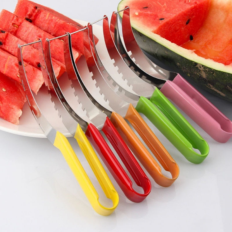 Stainless Steel Watermelon Slicer with Non-Slip Plastic Handle