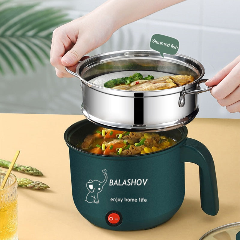 Mini Electric Cooker Pot - Non-Stick, Single/Double Layer, Multifunction