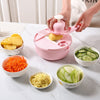 Multifunctional Mandolin Bowl - Vegetable Chopper, Manual Shredder, Slicer, Drainer, Julienne Slices