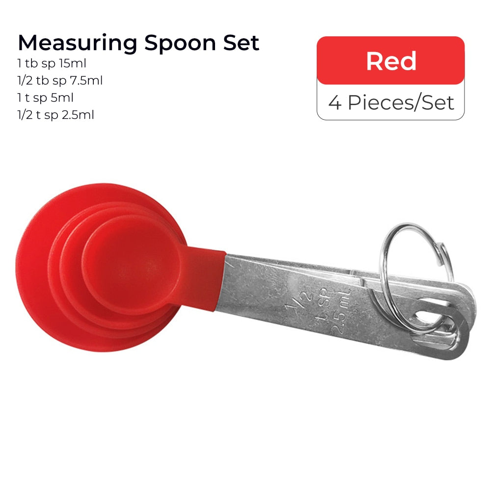 Stainless Steel Handle Measuring Spoon and Cup Set - Baking Kitchen Tools