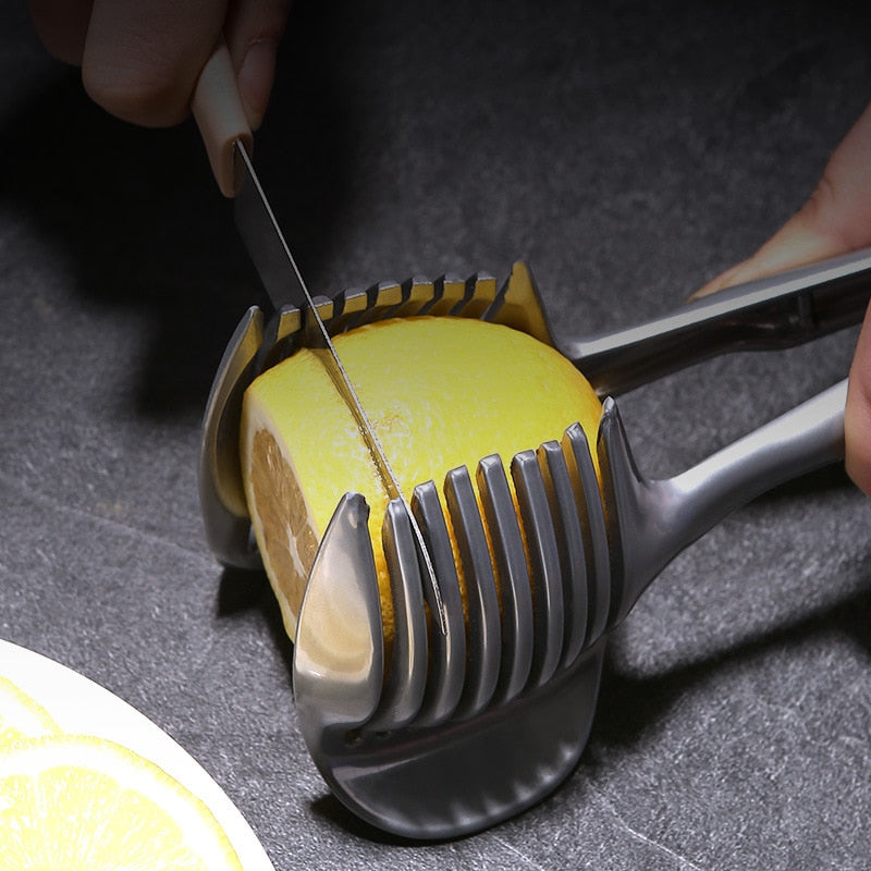 Fruit & Vegetable Slicer Guide Tongs - Cutting Guide