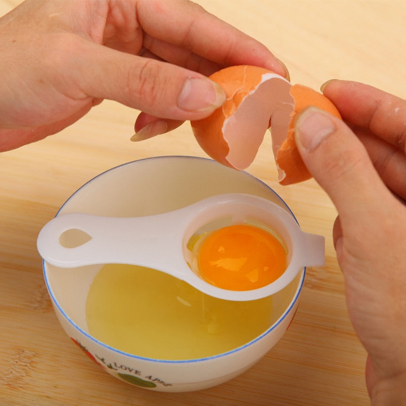 Egg Separator Gadget with Yolk and White Separator Holder - Kitchen Convenience Tool