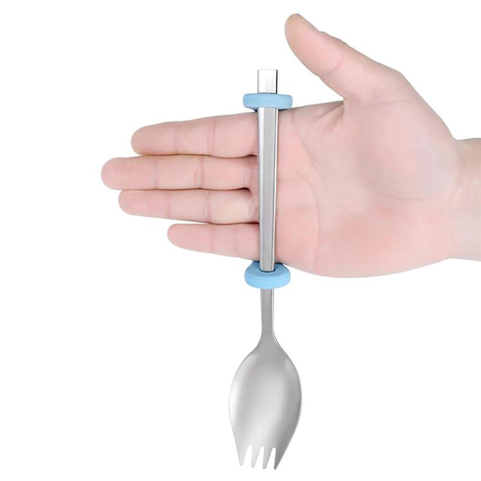 Strap-On Anti-Shake Eating Aid for Cutlery - Silicone Eating Tool Attachment - Set of 7 Straps