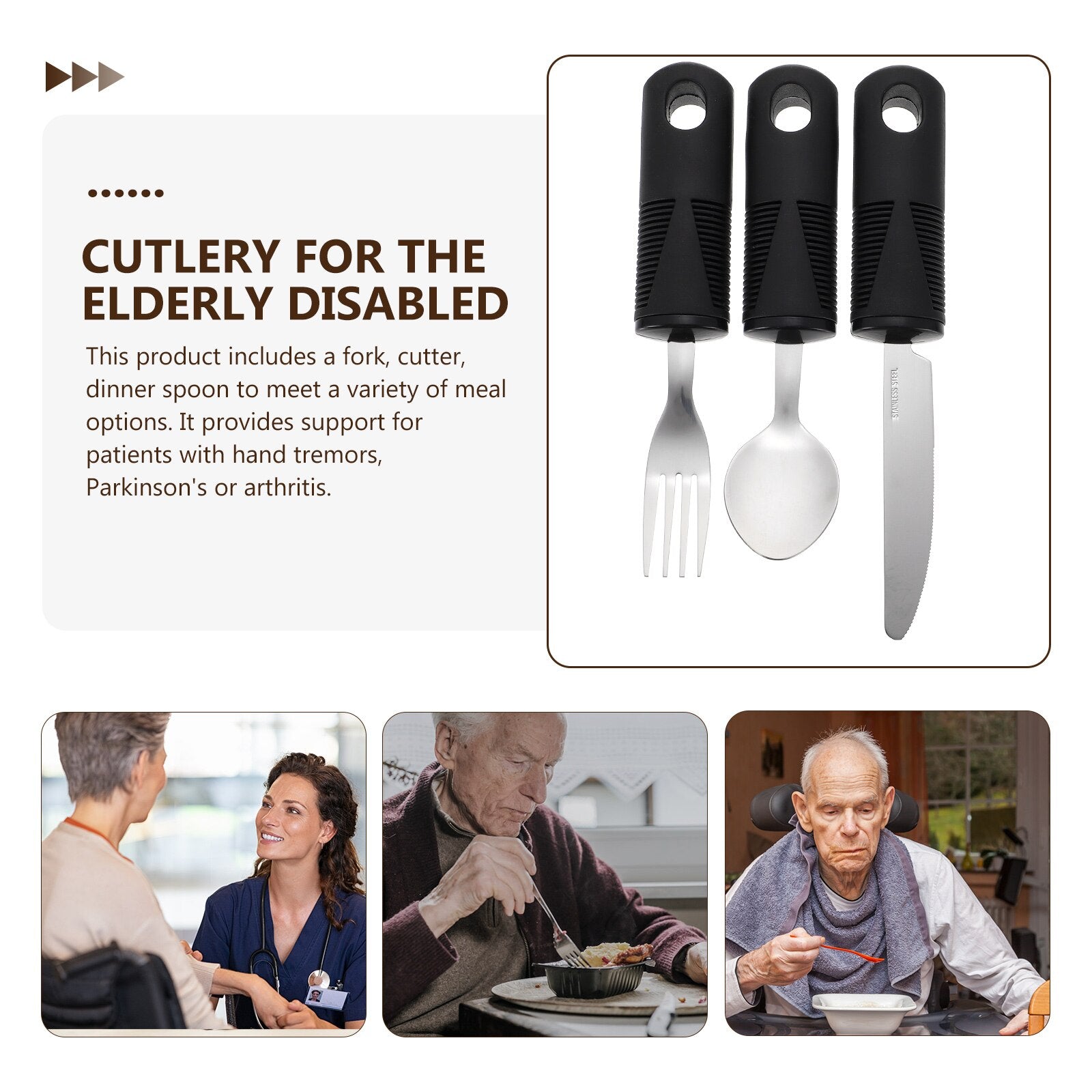 Adaptive Eating Utensils - Weighted Cutlery for Elderly and Disabled